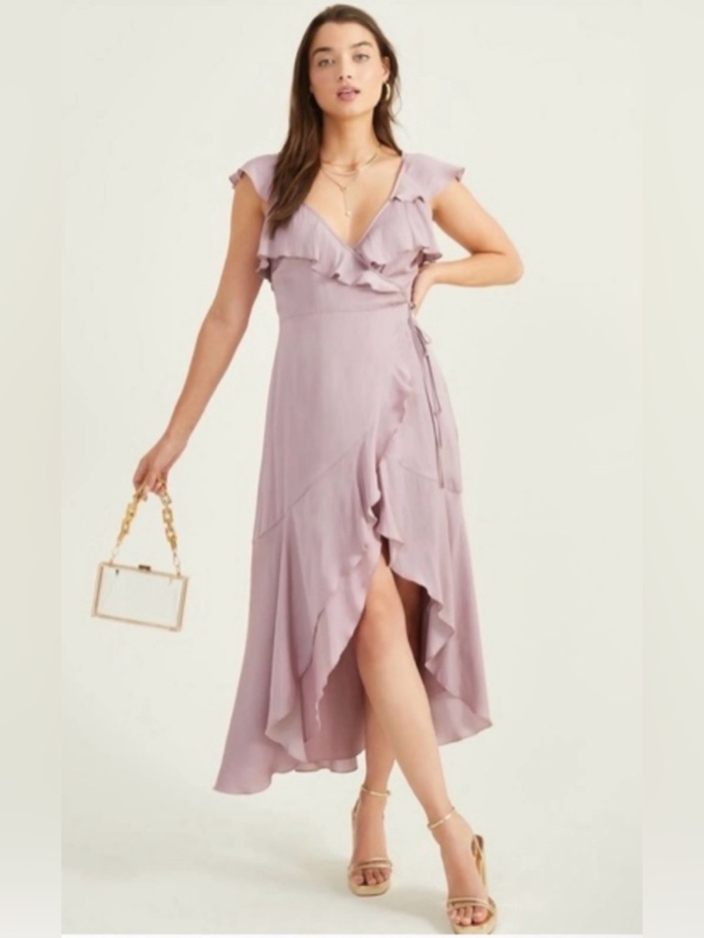 Altar'd State Louise Satin Faux Wrap Dress, NWT ($89.95)!